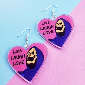#30 Skeletor "Live Laugh Love" Acrylic Earrings Classic Cartoon